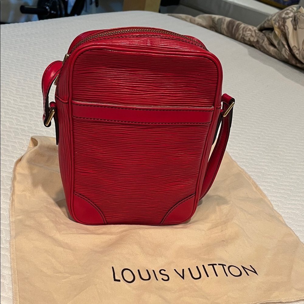 Louis Vuitton Vibrant Red Shoulder Bag “Danube Bag”.   Rarely used.